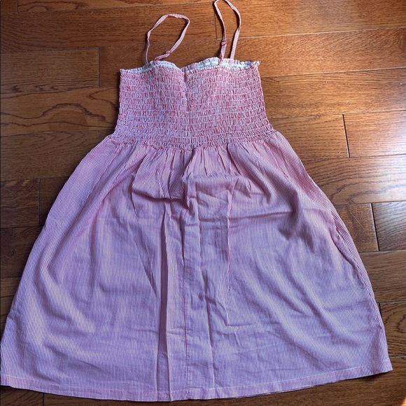 Red & White Retro-Style Cotton Summer Dress - Picture 3 of 9